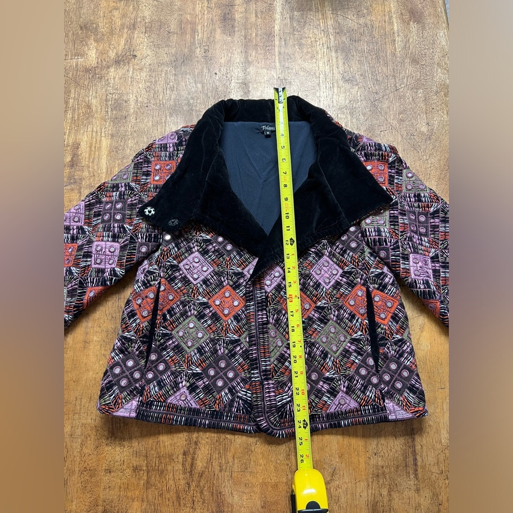 Anthropologie Mirror embroidered Anju Velvet Jacket by Tolani Size Medium - Picture 15 of 16